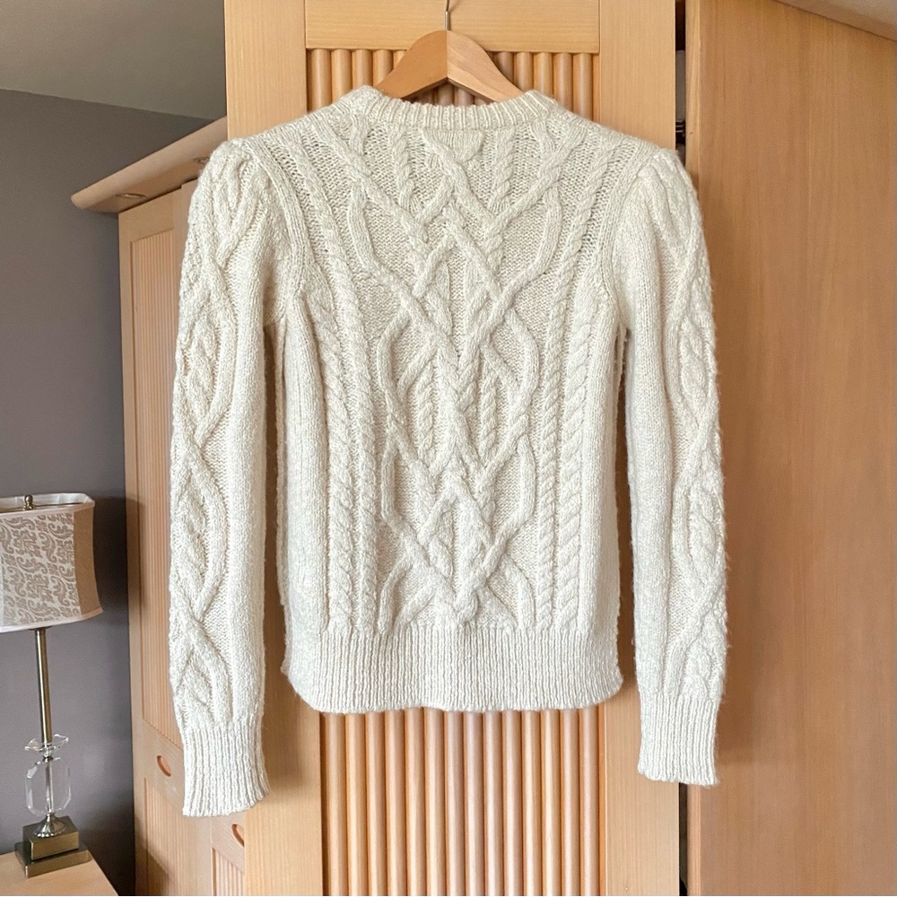 Isabel Marant gayle alpaca cable knit sweater ecru cream white - Picture 3 of 13